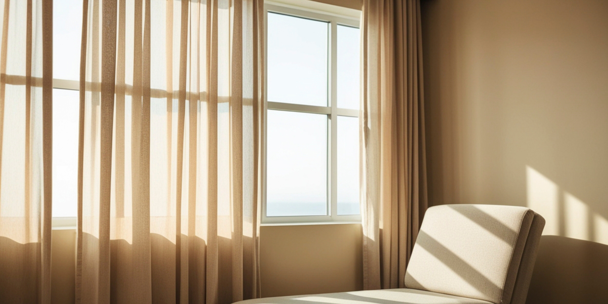 Sheer curtains allowing natural light while maintaining privacy