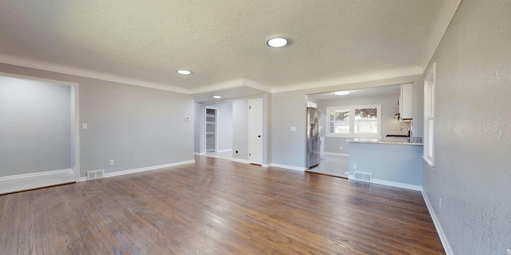 Empty residential property with flooring installed for investment or rental use
