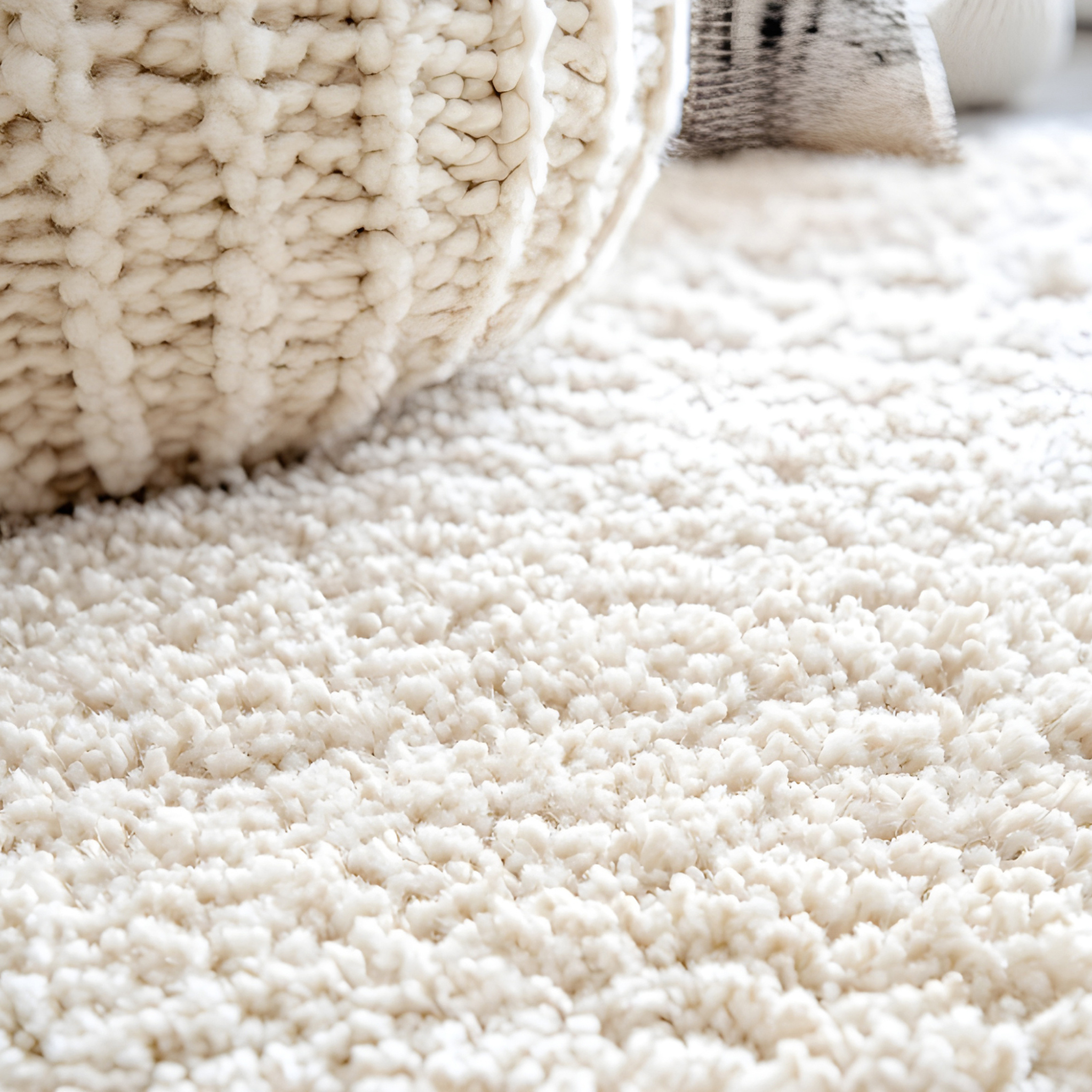 Wool carpet flooring with natural fibres for comfort and insulation